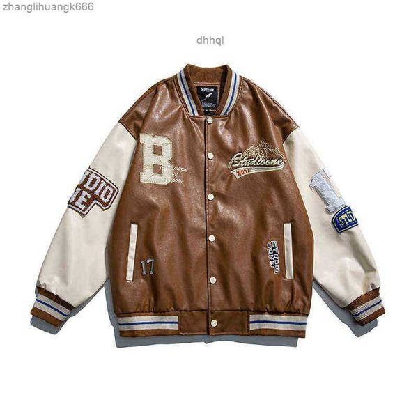 mens varsity pu leather baseball jacket men women vintage embroidery letter patchwork college coats hip hop bomber coat t220816, Black;brown
mens varsity pu leather baseball jacket men women vintage embroidery letter patchwork college coats hip hop bomber coat t220816, Black;brown