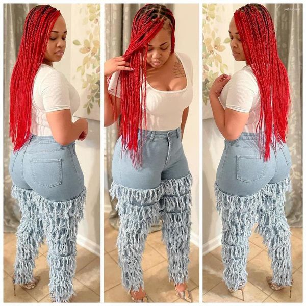 ladies stacked jeans multilayer tassel washed pants women high waist denim trousers fashion bodycon party clubwear, Blue
ladies stacked jeans multilayer tassel washed pants women high waist denim trousers fashion bodycon party clubwear, Blue