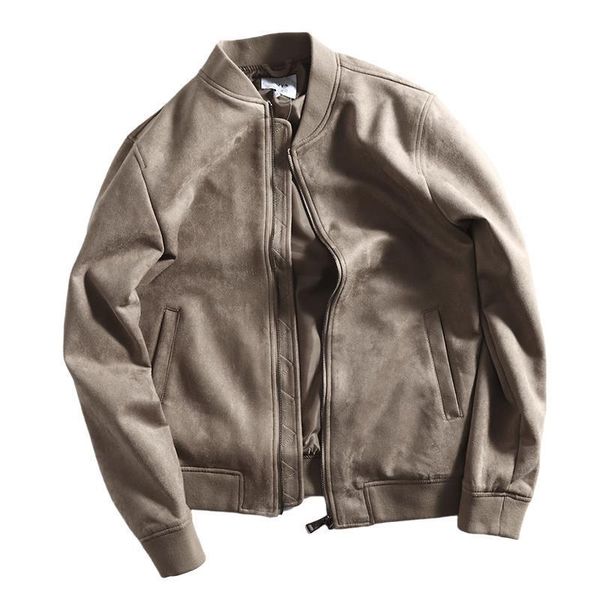 men s jackets mcikkny men fashion suede leather baseball spring autumn outwear for male clothing size m 4xl 230814, Black;brown
men s jackets mcikkny men fashion suede leather baseball spring autumn outwear for male clothing size m 4xl 230814, Black;brown