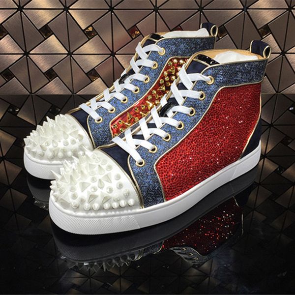 dress shoes luxury handmade crystal spikes men rivets red white platform sneakers highlaceup motorcycle man 230814, Black
dress shoes luxury handmade crystal spikes men rivets red white platform sneakers highlaceup motorcycle man 230814, Black
