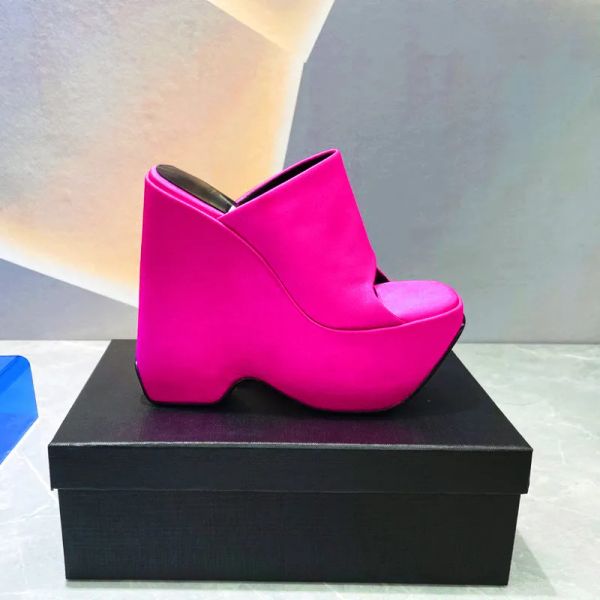 fuchsia la meduza triplatform satin platform wedges slippers sandals chunky mules high heels slip-on open toe women heeled luxury designers, Black
fuchsia la meduza triplatform satin platform wedges slippers sandals chunky mules high heels slip-on open toe women heeled luxury designers, Black