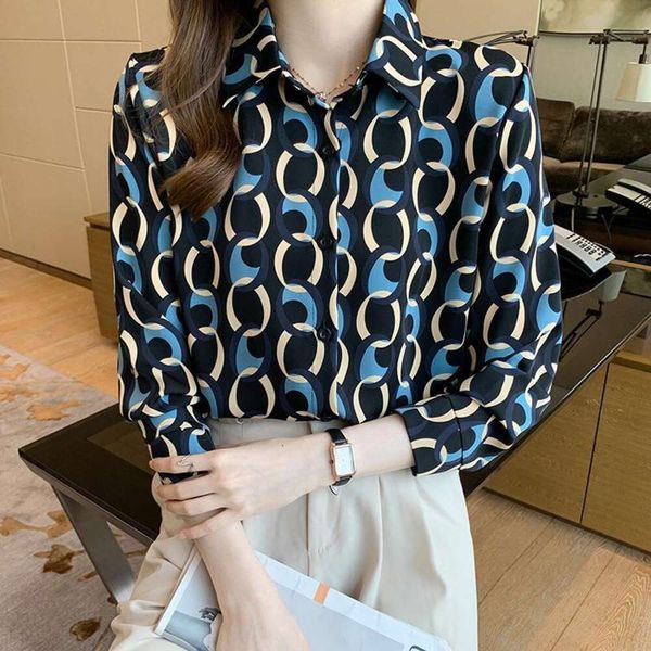 print shirt for women autumn design niche fashion versatile long sleeved trend, White
print shirt for women autumn design niche fashion versatile long sleeved trend, White