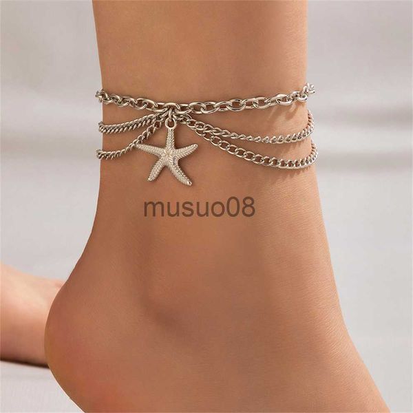anklets vintage starfish pendant multi-layer ankle brelets stainless steel anklets for women jewelry gift anklet chain cessories j230815, Red;blue
anklets vintage starfish pendant multi-layer ankle brelets stainless steel anklets for women jewelry gift anklet chain cessories j230815, Red;blue