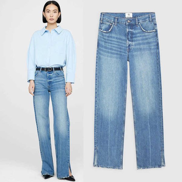 23aw anines bing high waisted jeans pants with split blue straight leg women designer denim pants
23aw anines bing high waisted jeans pants with split blue straight leg women designer denim pants