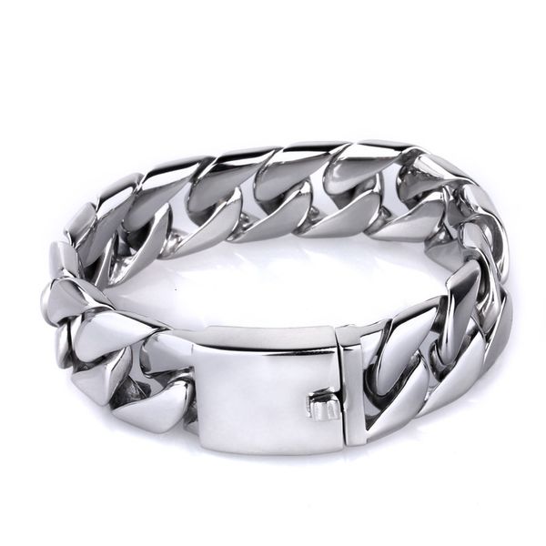 charm bracelets punk rock solid steel round cuban link chain for men rapper jewelry gold silver color drop 230814, Golden;silver
charm bracelets punk rock solid steel round cuban link chain for men rapper jewelry gold silver color drop 230814, Golden;silver