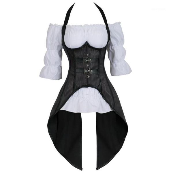 steampunk corset striped long straps bustier vest with white gothic blouse plus size burlesque costume two pieces korsett13286041, Black;white
steampunk corset striped long straps bustier vest with white gothic blouse plus size burlesque costume two pieces korsett13286041, Black;white