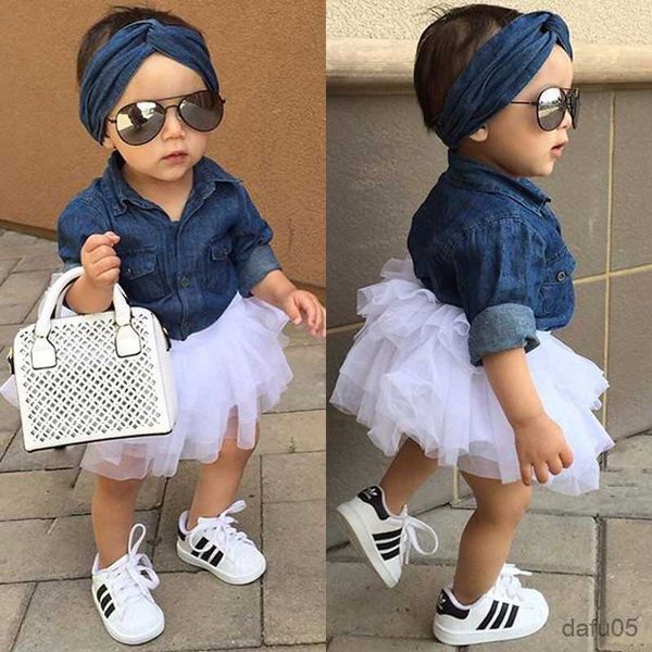clothing sets summer girl clothing baby girl clothes sets denim shirt +tutu skirts+headband 3pcs outfits sets 0-5t r230815, White
clothing sets summer girl clothing baby girl clothes sets denim shirt +tutu skirts+headband 3pcs outfits sets 0-5t r230815, White