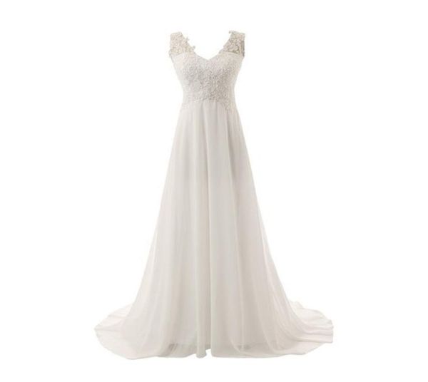 2020 white or ivory beach wedding dresses casual vneck aline chiffon wedding gowns lace appliques vestido de noiva sereia2183218
2020 white or ivory beach wedding dresses casual vneck aline chiffon wedding gowns lace appliques vestido de noiva sereia2183218