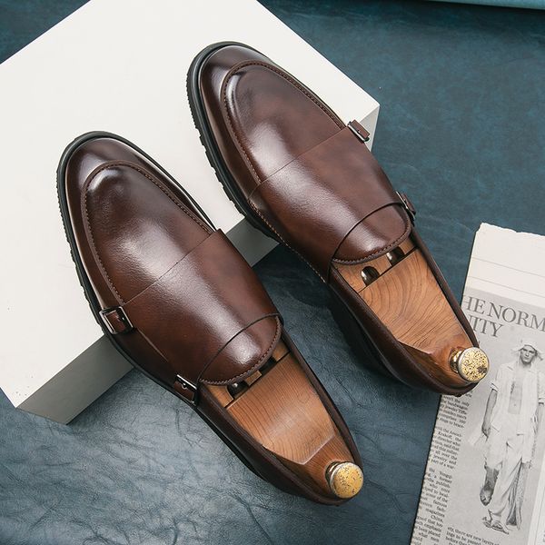 dress shoes men monk pu slipon round toe daily business comfortable wearresistant single chaussure homme 230814, Black
dress shoes men monk pu slipon round toe daily business comfortable wearresistant single chaussure homme 230814, Black
