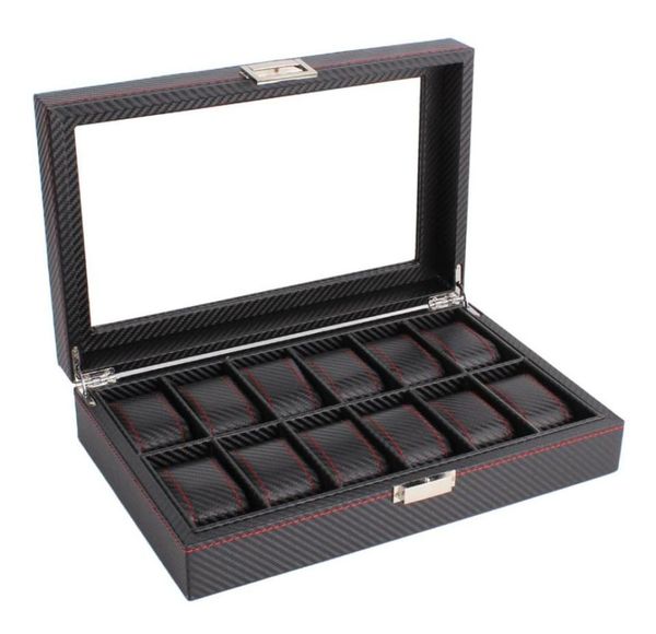 outad 12 slots carbon fiber watch box jewelry watch display storage holder rectangle black leather case8078378, Black;blue
outad 12 slots carbon fiber watch box jewelry watch display storage holder rectangle black leather case8078378, Black;blue