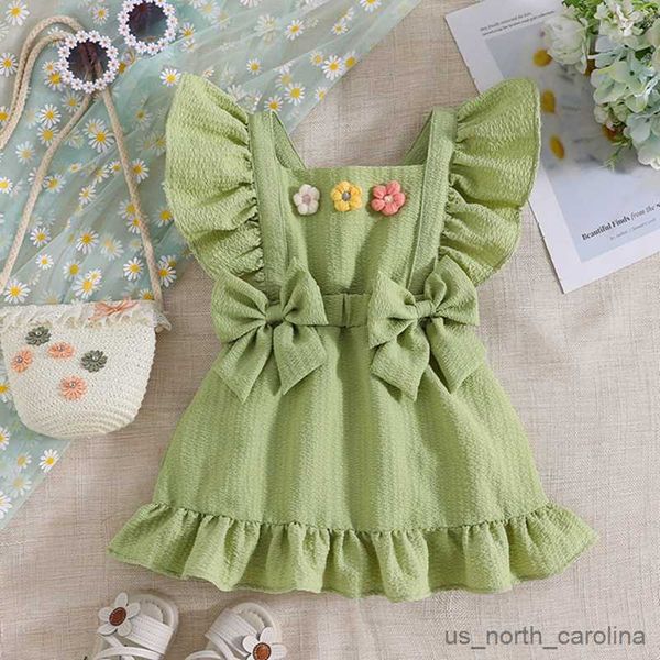 girl's dresses infant baby girls princess dress solid color flower decor ruffles fly sleeve bow dress summer sweet cute dress r230815, Red;yellow
girl's dresses infant baby girls princess dress solid color flower decor ruffles fly sleeve bow dress summer sweet cute dress r230815, Red;yellow