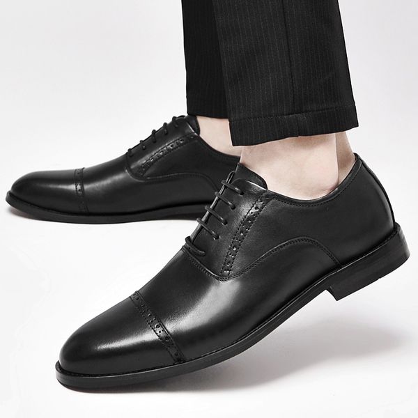 dress shoes luxury brand mens oxford genuine leather male suit flats classic business formal footwear stylish derby 230814, Black
dress shoes luxury brand mens oxford genuine leather male suit flats classic business formal footwear stylish derby 230814, Black