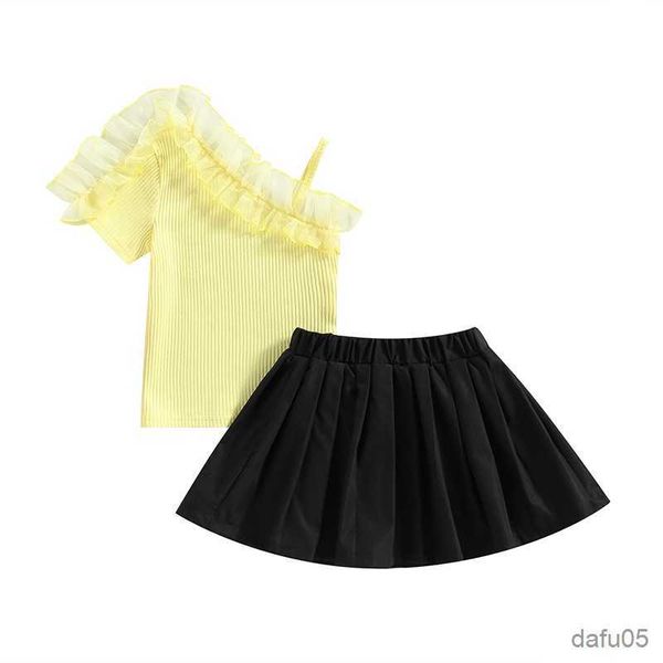 clothing sets 4-7y fashion kids girls clothes sets one shoulder ruffles shirts with elastic waist pleated skirt r230815, White
clothing sets 4-7y fashion kids girls clothes sets one shoulder ruffles shirts with elastic waist pleated skirt r230815, White