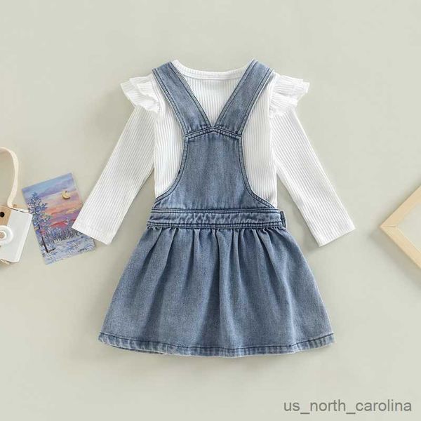 girl's dresses fashion kids girls autumn clothes set long sleeve ribbed shirt denim a-line suspender dress 2pcs girls suit r230815, Red;yellow
girl's dresses fashion kids girls autumn clothes set long sleeve ribbed shirt denim a-line suspender dress 2pcs girls suit r230815, Red;yellow