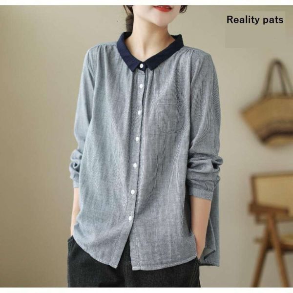 spring clothing large size womens shirt double layer cotton yarn houndstooth loose slimming baby, White
spring clothing large size womens shirt double layer cotton yarn houndstooth loose slimming baby, White