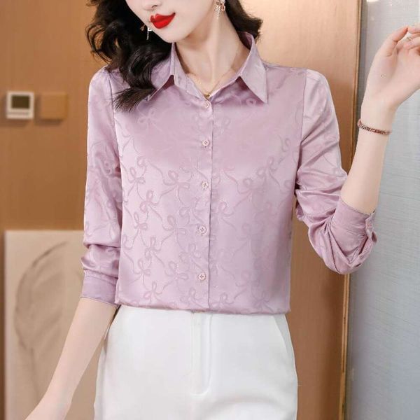 spring and autumn high end womens blouses brand heavyweight imitation silk shirt design long sleeved work, White
spring and autumn high end womens blouses brand heavyweight imitation silk shirt design long sleeved work, White
