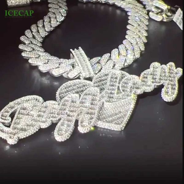 hip hop moissanite pendant custom heart letters charm men cuban link chain pendant full baguette cut diamond 925 silver pendant
hip hop moissanite pendant custom heart letters charm men cuban link chain pendant full baguette cut diamond 925 silver pendant