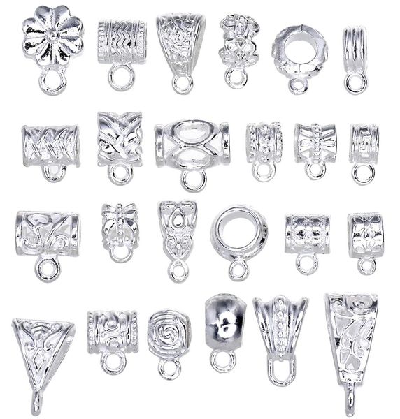 24pcs mix tibetan white silversilver color connectors bails big hole beads fit european charm bracelet pendant6086209, Black
24pcs mix tibetan white silversilver color connectors bails big hole beads fit european charm bracelet pendant6086209, Black