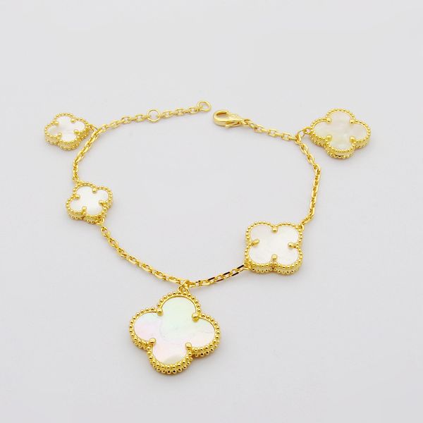 white shell women designer bangles 3 colors brass classic size five flower bracelet luxury couple bracelets wholesale, Black
white shell women designer bangles 3 colors brass classic size five flower bracelet luxury couple bracelets wholesale, Black