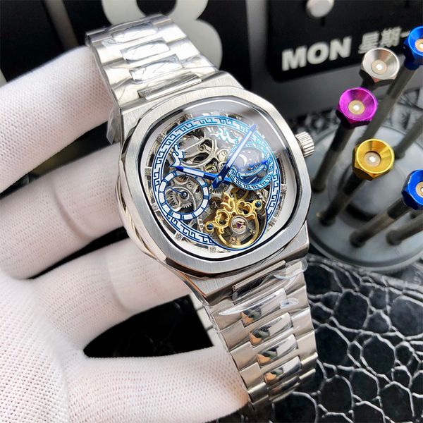watch mens watch hollow automatic mechanical movement stainless steel strap sapphire waterproof design 42mm tourbillon, Slivery;brown
watch mens watch hollow automatic mechanical movement stainless steel strap sapphire waterproof design 42mm tourbillon, Slivery;brown