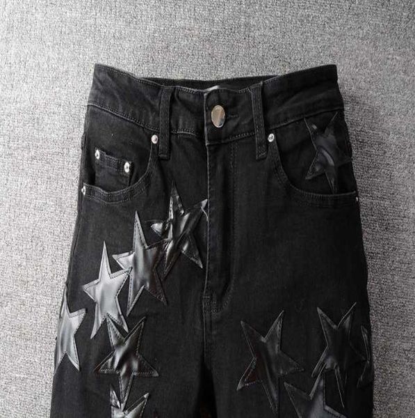 high street fashion brand amirs black five pointed star jeans for young men6051787, Blue
high street fashion brand amirs black five pointed star jeans for young men6051787, Blue