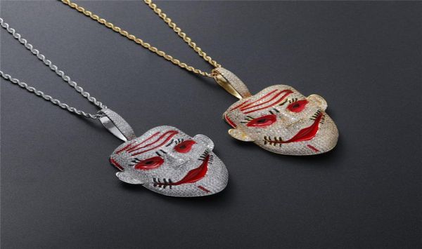 hip hop lab diamond clown pendant necklace iced out zircon gold silver plated with stainless steel rope chain8656878
hip hop lab diamond clown pendant necklace iced out zircon gold silver plated with stainless steel rope chain8656878