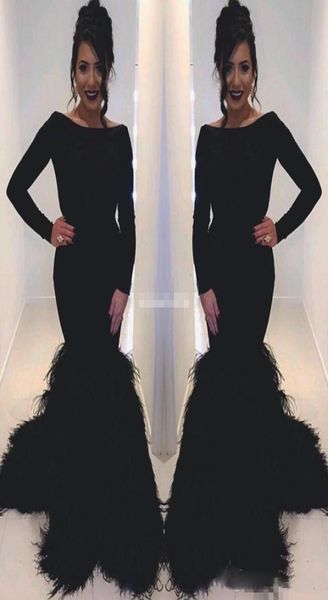 black feather mermaid evening gowns bateau long sleeve zipper back prom dresses floor length cocktail party dresses custom ma4226784, Black;red
black feather mermaid evening gowns bateau long sleeve zipper back prom dresses floor length cocktail party dresses custom ma4226784, Black;red