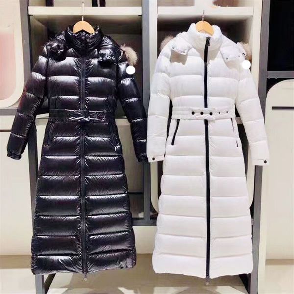 designer womens down coat embroidered badge long over knee waist belt fox fur collar hooded women winter coat extra long thickened warm, Black
designer womens down coat embroidered badge long over knee waist belt fox fur collar hooded women winter coat extra long thickened warm, Black