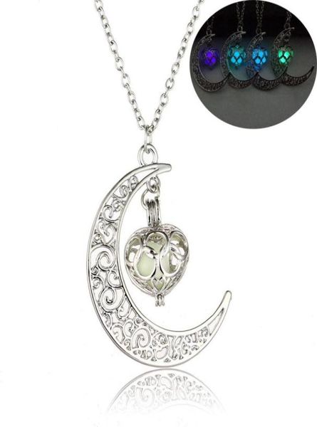 new glow in the dark heart moon necklaces for women men hollow crescent shape luminous beads pendant chains fashion jewelry4061991, Silver
new glow in the dark heart moon necklaces for women men hollow crescent shape luminous beads pendant chains fashion jewelry4061991, Silver