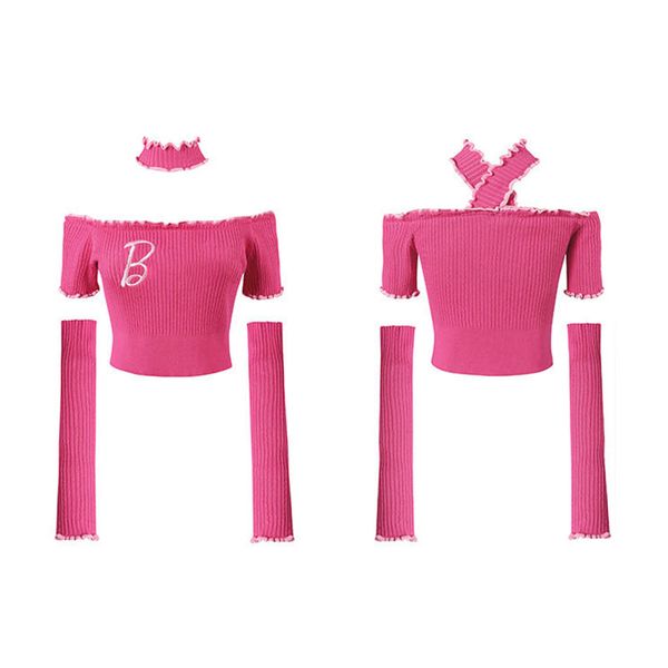 sweet with sleeves barbie clash color round neck neckless one shoulder short sweater niche, White
sweet with sleeves barbie clash color round neck neckless one shoulder short sweater niche, White