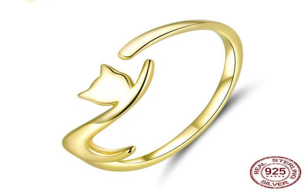 fashion adjustable size solid s925 sterling silver ring gold plated animal cat jewelry creative christmas gifts for women girls an2780614
fashion adjustable size solid s925 sterling silver ring gold plated animal cat jewelry creative christmas gifts for women girls an2780614