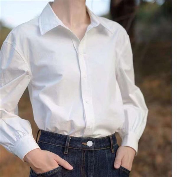 spring and autumn casual white shirt womens korean loose inch all match thin small temperament design
spring and autumn casual white shirt womens korean loose inch all match thin small temperament design
