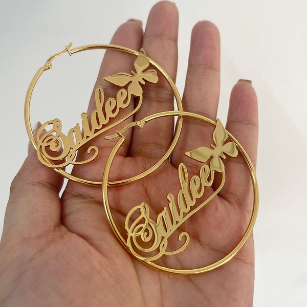 hoop huggie personalized name stainless steel letter earrings for women custom name cricle butterfly names earrings party women jewelry 2308, Golden;silver
hoop huggie personalized name stainless steel letter earrings for women custom name cricle butterfly names earrings party women jewelry 2308, Golden;silver