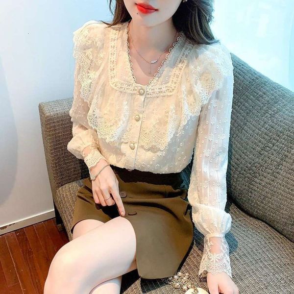 item title korean shirts style sweet super fairy lace shirt spring womens design niche long sleeved, White
item title korean shirts style sweet super fairy lace shirt spring womens design niche long sleeved, White