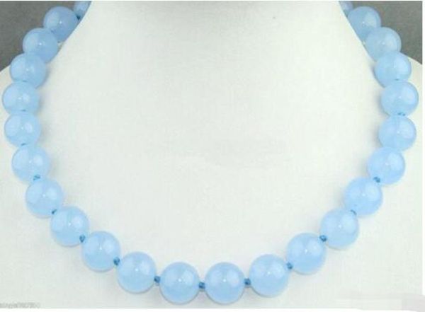10mm natural light blue jade round gemstone necklace 20inch01212431, Silver 
10mm natural light blue jade round gemstone necklace 20inch01212431, Silver
