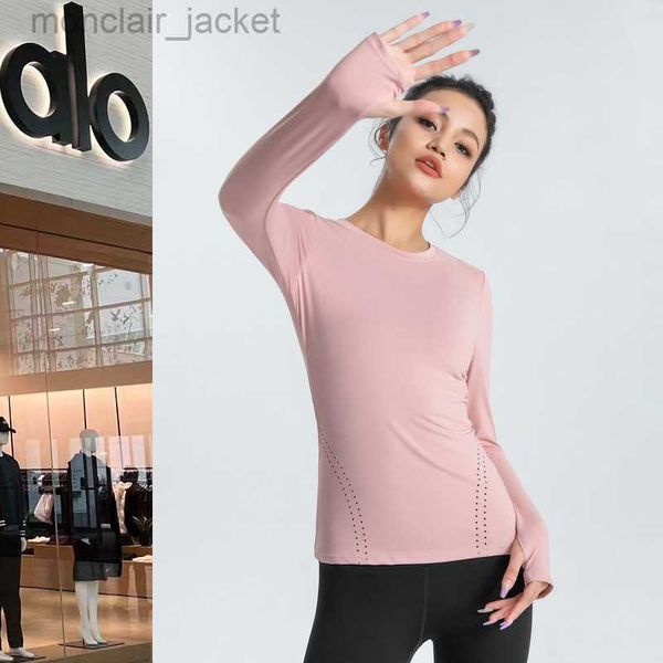 t shirt desginer alos yoga autumn and winter new running fitness long sleeved women's sweatwicking elastic skincare sports cover for w, White
t shirt desginer alos yoga autumn and winter new running fitness long sleeved women's sweatwicking elastic skincare sports cover for w, White