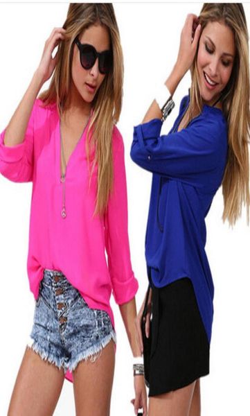 european women summer v neck 34 sleeve casual long plus size s 2xl fashion chiffon blouse shirts4582747, White
european women summer v neck 34 sleeve casual long plus size s 2xl fashion chiffon blouse shirts4582747, White
