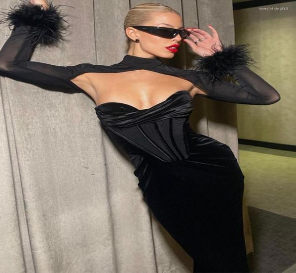 casual dresses evening party velvet black corset dress with feathers mesh long sleeve bodycon maxi arrivals 2023 c16dz306994977, Black;gray
casual dresses evening party velvet black corset dress with feathers mesh long sleeve bodycon maxi arrivals 2023 c16dz306994977, Black;gray