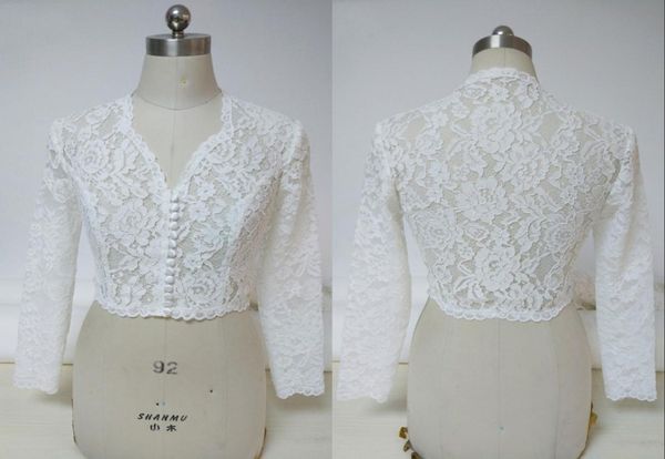 2022 v neck wedding bridal jackets bolero with button lace 34 long sleeves wrap for wedding dress gowns plus size6369723, White
2022 v neck wedding bridal jackets bolero with button lace 34 long sleeves wrap for wedding dress gowns plus size6369723, White