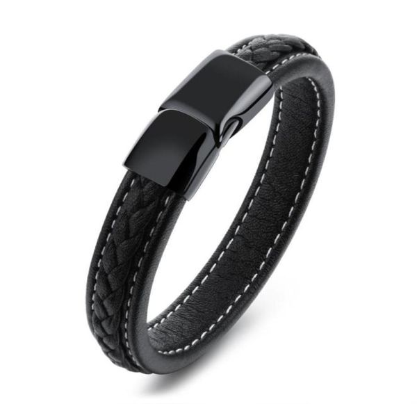 vintage black genuine leather wrist bracelet magnetic stainless steel clasp bracelet for men punk rock surfer mens friendship jewe9546938, Golden;silver
vintage black genuine leather wrist bracelet magnetic stainless steel clasp bracelet for men punk rock surfer mens friendship jewe9546938, Golden;silver