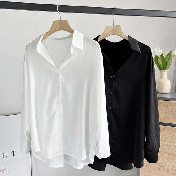 yiyu arrival womens satin shirt long sleeved casual loose office interview, White
yiyu arrival womens satin shirt long sleeved casual loose office interview, White