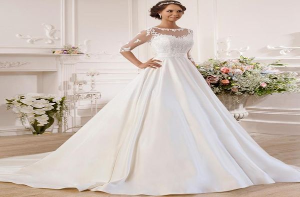 gorgeous half sleeves satin ball gown wedding dresses with seethrough back lace applique wedding dress vestido de noiva h0127225645, White
gorgeous half sleeves satin ball gown wedding dresses with seethrough back lace applique wedding dress vestido de noiva h0127225645, White