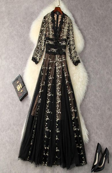 european and american women039s wear for summer 2021 sevenquarter sleeve vneck heavy embroidery fashion pleated dress7465252, Black;gray
european and american women039s wear for summer 2021 sevenquarter sleeve vneck heavy embroidery fashion pleated dress7465252, Black;gray