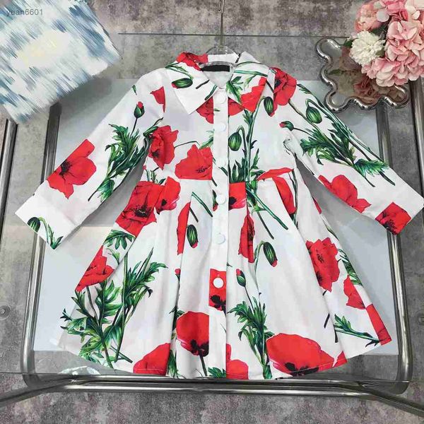 luxury fashion girls dresses designer baby clothes flower print kids dress size 100-150 cm long sleeved lapel skirt july27, Red;yellow
luxury fashion girls dresses designer baby clothes flower print kids dress size 100-150 cm long sleeved lapel skirt july27, Red;yellow