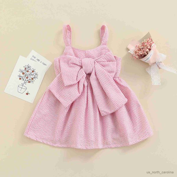 girl's dresses baby girls sleeveless dress front bowknot stripe sling dress summer fashion princess casual dress r230815, Red;yellow
girl's dresses baby girls sleeveless dress front bowknot stripe sling dress summer fashion princess casual dress r230815, Red;yellow