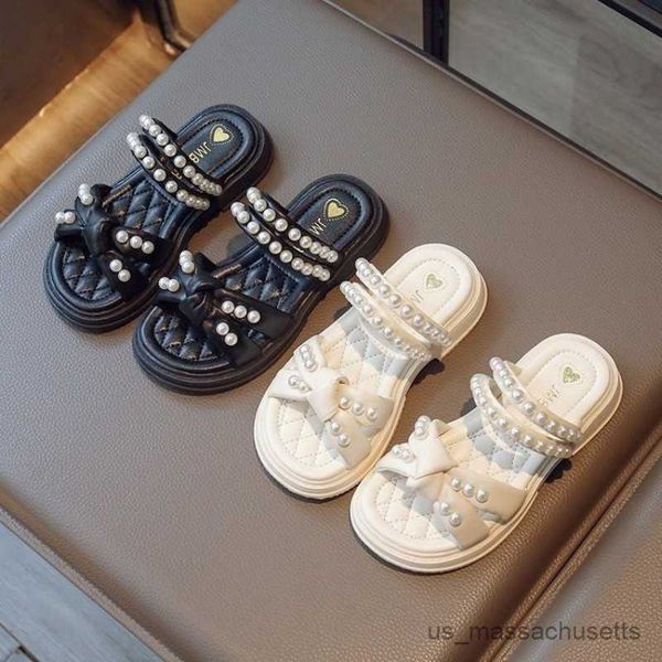 slipper pantuflas girls slippers summer soft sole round toe princess shoes slip new fashion pearl versatile casual shoes r230815, Black;grey
slipper pantuflas girls slippers summer soft sole round toe princess shoes slip new fashion pearl versatile casual shoes r230815, Black;grey