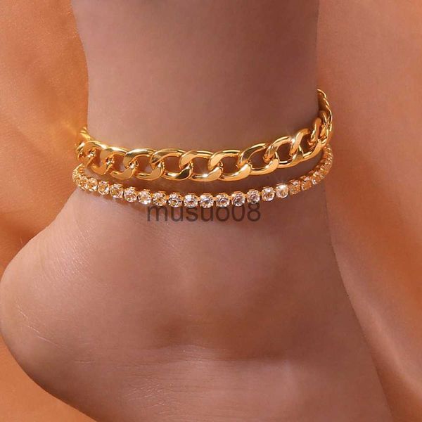 anklets stonefans 2pcs stainless steel anklet jewelry set beh cessories simple rhinestone tennis chain anklet brelets for women j230815, Red;blue
anklets stonefans 2pcs stainless steel anklet jewelry set beh cessories simple rhinestone tennis chain anklet brelets for women j230815, Red;blue