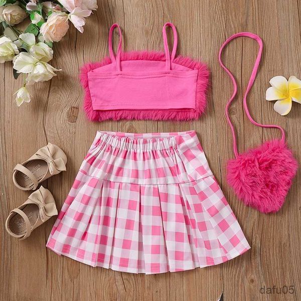 clothing sets baby 2-8y toddler kids girl clothes sets plush vest plaid skirts bags outfits children summer clothing r230815, White
clothing sets baby 2-8y toddler kids girl clothes sets plush vest plaid skirts bags outfits children summer clothing r230815, White