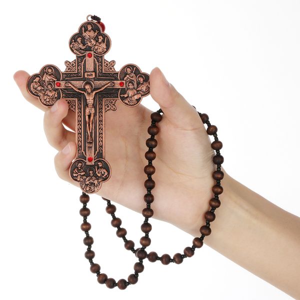 pendant necklaces diyalo catholic metal crucifix jesus christ cross pendant necklace wooden rosary beads chain necklace women men jewelry gi, Silver
pendant necklaces diyalo catholic metal crucifix jesus christ cross pendant necklace wooden rosary beads chain necklace women men jewelry gi, Silver