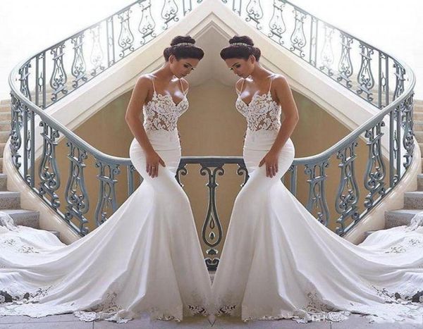lace mermaid beach wedding dresses satin lace applique sweep train boho wedding bridal gowns robes de mariage bc01905306570, White
lace mermaid beach wedding dresses satin lace applique sweep train boho wedding bridal gowns robes de mariage bc01905306570, White